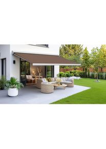 Schw&ouml;ller , Schlammfarben , Metall , 400x250 cm , Gartenm&ouml;bel, Sonnenschutz, Markisen, Gelenkarmmarkisen