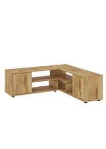 Livetastic , Nussbaumfarben , Holzwerkstoff , Holzoptik , 2 F&auml;cher , 125x40x120 cm , Wohnzimmer, TV-M&ouml;bel, TV- & Lowboards
