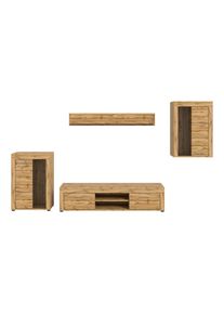 Mid.you , Eiche Wotan , Glas, Holzwerkstoff , 1 F&auml;cher , 310x169x35 cm , FSC MIX , Wohnzimmer, Wohnw&auml;nde, Wohnw&auml;nde