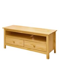 Livetastic , Naturfarben , Holz , Kiefer,Kiefer , massiv,massiv , 2 Schublade(n) Schubladen , 110x47x39 cm , Wohnzimmer, TV-M&ouml;bel, TV- & Lowboards