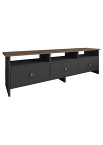 Livetastic , Anthrazit, Nussbaumfarben , Holzwerkstoff , 150x47x36 cm , Wohnzimmer, TV-M&ouml;bel, TV- & Lowboards