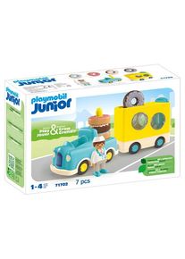 Playmobil 1.2.3 - Junior Verr&uuml;ckter Donut-Truck mit Stapel- und Sortierfunktion
