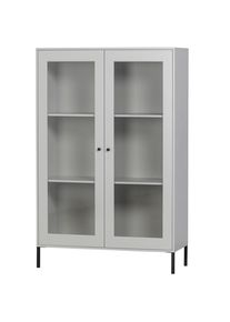 Livetastic , Grau , Holz, Glas , Kiefer , 3 F&auml;cher , 100x155x40 cm , stehend , Kleinm&ouml;bel, Vitrinen, Vitrinenschr&auml;nke