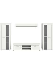 Mid.you , Wei&szlig; , Glas, Holzwerkstoff , 1 F&auml;cher , 310x159x35 cm , FSC MIX , Wohnzimmer, Wohnw&auml;nde, Wohnw&auml;nde