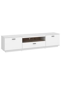 M&Ouml;BELIX M&ouml;belix , Wei&szlig;, Eichefarben , Holzwerkstoff , 2 F&auml;cher , 210x51.9x50 cm , Wohnzimmer, TV-M&ouml;bel, TV- & Lowboards