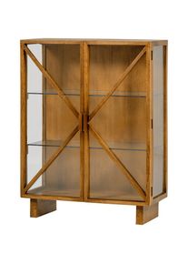 Livetastic , Naturfarben , Holz, Glas , Mangoholz , massiv , 2 F&auml;cher , 100x132x44 cm , stehend , Kleinm&ouml;bel, Vitrinen, Vitrinenschr&auml;nke