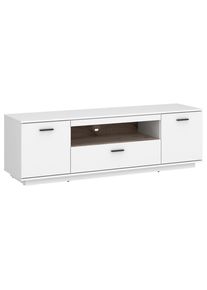 M&Ouml;BELIX M&ouml;belix , Wei&szlig;, Eichefarben , Holzwerkstoff , 2 F&auml;cher , 1 Schublade(n) Schubladen , 160x51.9x50 cm , Wohnzimmer, TV-M&ouml;bel, TV- & Lowboards