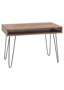 Mid.you , Sheeshamfarben , Holz , Sheesham , massiv , rechteckig , 110x60x76 cm , Stauraum , B&uuml;rom&ouml;bel, Schreibtische, Schreibtische