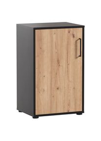 Mid.you , Schwarz, Eiche Artisan , Holzwerkstoff , 1 F&auml;cher , 50.95x83.6x41 cm , Beim&ouml;bel erh&auml;ltlich , B&uuml;rom&ouml;bel, Aktenschr&auml;nke & Aktenregale, Aktenschr&auml;nke