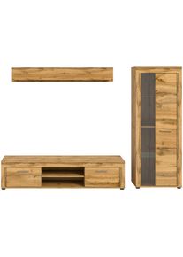 Mid.you , Eiche Wotan , Glas, Holzwerkstoff , 4 F&auml;cher , 235x159x35 cm , FSC MIX , Wohnzimmer, Wohnw&auml;nde, Wohnw&auml;nde