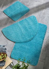 bonprix Covoraș de baie cu fir lung, pufos, albastru, Covoraş WC suspendat 45/50 cm