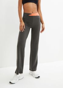 bonprix Bawełniane spodnie sportowe o kroju bootcut (2 pary), szary, 36/38