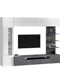 OTTO home Wohnwand &raquo;Wohnwand New Egypt, Anbauwand, Medienwand, Wohnzimmerwand&laquo; Wei&szlig; in Hochglanz, alle anderen Farben in matter Ausf&uuml;hrung., 4 Stk. 