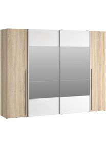 FORTE Schwebet&uuml;renschrank &raquo;Narago, Kombischrank, TOPSELLER, Paneele wechselbar&laquo; B/H/T ca. 270/210/61cm, Farbe Wei&szlig; auch mit Spiegeln, Schwebet&uuml;ren in 
