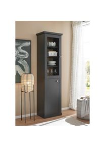 Home Affaire Vitrine &raquo;Lincoln, Hochschrank im Landhausstil, moderne Glasvitrine&laquo; edles Design, messingfarbene Knopfgriffe, vielseitig einsetzbar