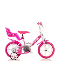DINO BIKES Kinderfahrrad &raquo;12" Little Heart Kinderfahrrad stabiler Stahl-Rahmen St&uuml;tzr&auml;der&laquo; 1 Gang mit St&uuml;tzr&auml;dern, Korb und Puppensitz