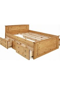OTTO home Massivholzbett &raquo;Hugo, hohe Belastbarkeit! FSC zertifiziertes Massivholz, Landhausstil&laquo; Breite/Belastbarkeit 180cm/200KG, 140cm/180KG, 