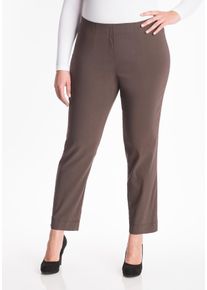 Stoffhose KjBRAND "Susie XS Ankle Bengaline", Damen, Gr. 52K (26), K-Gr, nougat, Web, Obermaterial: 80% Viskose, 17% Polyamid, 3% Elasthan, skinny fit kn&ouml;chellang, Hosen Stoffhose, Sommerhose mit Schlupfbund