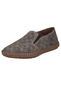 Slipper Rieker, Herren, Gr. 40, braun (kaffee), Lederimitat, Schuhe Slipper, Loafer, Schlupfschuh, Casual-Slipper mit kleinen Stretcheins&auml;tzen