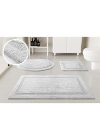 Badematte OTTO HOME "Meellor", grau (wei&szlig;), H:20mm, Baumwolle, Badematten, Badematte, Badteppich, getuftet, modern, Uni, antirutsch, flauschig, Baumwolle