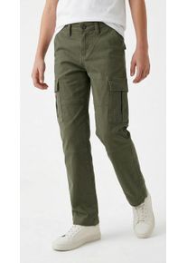 Cargohose name it "NKMRYAN ST TWI CARGO PANT 5720-OT NOOS", Jungen, Gr. 164, N-Gr, gr&uuml;n (olive night), Web, Obermaterial: 98% Baumwolle, 2% Elasthan, unifarben, slim fit normal, Hosen Cargohose