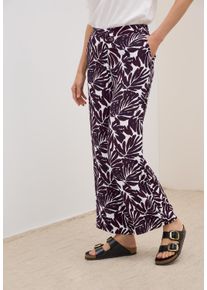 Stoffhose Cecil "Style NEELE", Damen, Gr. XXL (46), L&auml;nge 30, rot (mulberry rot), Web, Obermaterial: 100% Viskose, bedruckt, loose fit lang, Hosen Stoffhose, Sommerhose mit grafischem Muster
