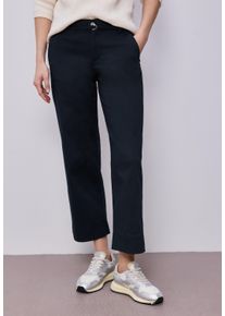 Stoffhose Street One, Damen, Gr. 36, L&auml;nge 28, schwarz (shadowed navy (l&auml;nge 28)), Web, Obermaterial: 67% Baumwolle, 30% Polyester, 3% Elasthan. Futter: 100% Polyester, unifarben, regular fit kn&ouml;chelfrei, Hosen Stoffhose, mit G&uuml;rteldetail