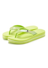 Badezehentrenner Venice Beach "Sandale, Badeschuh, Badelatsche, Flip Flop, Badeschlappe, Pantolette", M&auml;dchen, Gr. 41, Textil, gr&uuml;n (lime), Obermaterial: 100% Textilmaterial. Decksohle: 100% Synthetik. Futter: 100% Textilmaterial. Laufsohle: 100% Synthetik, Glitzer, unifarben, Schuhe Badezehentrenner, Zehentrenner mit wasserabweisender und leichter Sohle VEGAN