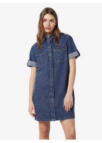 Jeanskleid Noisy may "NMNEW SIGNE S/S DENIM DRESS WG002MB NOOS", Damen, Gr. S, N-Gr, blau (medium blau denim), Denim/Jeans, Obermaterial: 100% Baumwolle, unifarben, Kleider Jeanskleid
