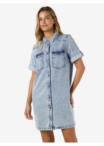 Jeanskleid Noisy may "NMNEW SIGNE S/S DENIM DRESS VI003LB NOOS", Damen, Gr. M, N-Gr, blau (light blau denim), Denim/Jeans, Obermaterial: 100% Baumwolle, unifarben, Kleider Jeanskleid