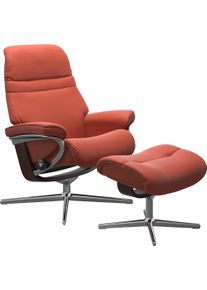 Relaxsessel stressless "Sunrise", braun (henna), B:92cm H:105cm T:80cm, Sessel, Relaxsessel, mit Cross Base, Gr&ouml;&szlig;e S, M & L, Holzakzent Braun