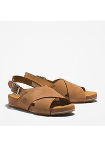 Sandale Timberland "MALIBU WAVES BASIC BACKSTRAP SANDAL", Damen, Gr. 38,5, braun (indian tan), Leder, Schuhe Sandale, aus Leder