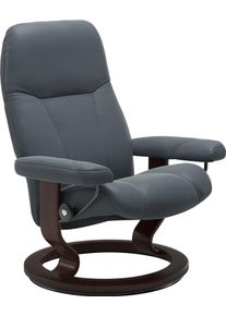 Relaxsessel stressless "Consul", blau (atlantic blau batick), B:72cm H:94cm T:70cm, Leder BATICK: BATICK ist ein leicht korrigiertes, durchgef&auml;rbtes und genarbtes M&ouml;belleder, bei dem die meisten Unebenheiten und Spuren in der Regel entfernt wurden.;Leder PALOMA: PALOMA ist ein durchgef&auml;rbtes Semianilin-M&ouml;belleder mit nat&uuml;rlicher Narbung.;ROHLEDER Stoff Q2 FARON: Ein fester zuverl&auml;ssiger Boucl&eacute; mit