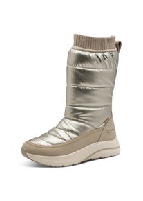 Winterstiefel Tamaris, Damen, Gr. 40, Normalschaft, champagner, Lederimitat, Textil, Basic, Schuhe Winterstiefel, Plateau, Winterboots, Outdoorschuh mit DUO-Tex-Ausstattung