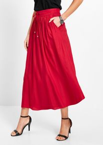 Maxirock bonprix, Damen, Gr. 54, rot, Obermaterial: 100% Viskose, loose fit, R&ouml;cke Maxirock, aus Viskose, Maxil&auml;nge, lockere Passform, bedrucktes Design