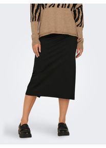 Bleistiftrock Only "ONLTIA HW LONG SLIT PENCIL SKIRT CC PNT", Damen, Gr. S (36), schwarz, Web, Obermaterial: 60% Viskose, 35% Polyamid, 5% Elasthan, unifarben, wadenlang, R&ouml;cke Bleistiftrock