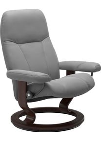 Relaxsessel stressless "Consul", grau (wild dove batick), B:72cm H:94cm T:70cm, Leder BATICK: BATICK ist ein leicht korrigiertes, durchgef&auml;rbtes und genarbtes M&ouml;belleder, bei dem die meisten Unebenheiten und Spuren in der Regel entfernt wurden.;Leder PALOMA: PALOMA ist ein durchgef&auml;rbtes Semianilin-M&ouml;belleder mit nat&uuml;rlicher Narbung.;ROHLEDER Stoff Q2 FARON: Ein fester zuverl&auml;ssiger Boucl&eacute; mit ein