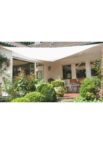 Sonnensegel Floracord "Dreieck", beige (cremefarben), B:500cm T:500cm, HDPE (High Density Polyethylen), Sonnensegel, Sonnensegel, B: 500 cm, cremewei&szlig;