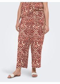 Culotte Only CARMAKOMA "CARSHILLA CULOTTE PANT AOP BS", Damen, Gr. 50, N-Gr, hot chocolate aop:tribe, Web, Obermaterial: 100% Polyester, bedruckt, 7/8-L&auml;nge, Hosen Culotte, Sommerhose