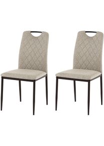 Esszimmerstuhl OTTO HOME "Rom", beige (creme, schwarz, creme), B:46cm H:92,5cm T:58cm, Metall, Polyester, St&uuml;hle, Esszimmerstuhl, bequemer Stuhl mit hochwertigem Stoffbezug und Griff im R&uuml;cken
