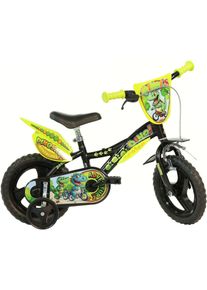 Kinderfahrrad DINO BIKES "12" Dinosaurier Kinderfahrrad stabiler Stahl-Rahmen St&uuml;tzr&auml;der" Gr. 21, schwarz, Fahrr&auml;der, Kinder, 21cm, 12 Zoll (30,48cm), Kinderfahrrad, mit St&uuml;tzr&auml;dern, Frontschild und coolen Schutzblechen