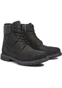 Schn&uuml;rboots Timberland "6in Premium Shearling", Damen, Gr. 37,5, schwarz, Leder, Schuhe Schn&uuml;rboots, Winterstiefel, Schn&uuml;rstiefel, Winterschuhe, wasserdicht, gef&uuml;ttert
