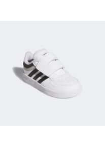 Klettschuh adidas Sportswear "HOOPS 4.0 KIDS", M&auml;dchen, Gr. 21, schwarz-wei&szlig; (cloud wei&szlig;, core schwarz, grau two), Synthetik, Schuhe Klettschuh, f&uuml;r Kinder