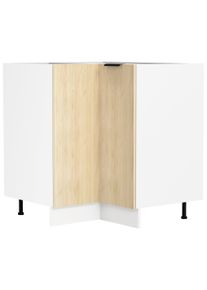 Unterschrank Vcm "Eckschrank K&uuml;chenschrank Unterschrank K&uuml;che Fasola", braun (wei&szlig;, honig, eiche), B:76cm T:76cm, Obermaterial: 100% Holz Wood., Schr&auml;nke, Unterschrank