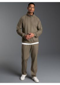 Jogginganzug TRIGEMA "TRIGEMA Freizeitanzug-Set", Herren, Gr. XL, taupe, Single Jersey, 100% Baumwolle, Sportanz&uuml;ge Jogginganzug