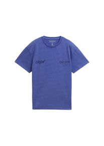 T-Shirt Tom Tailor, Jungen, Gr. 140, blau (slate blau), Single Jersey, Obermaterial: 100% Baumwolle, oversize, Rundhals, Shirts T-Shirt