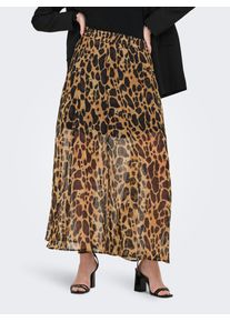 Faltenrock Only "ONLASTA &ndash; Kn&ouml;chellanger Rock mit elastischem Bund", Damen, Gr. M (38), schwarz (schwarz aop:warm leo), Jersey, Obermaterial: 100% Polyester, bedruckt, regular fit kn&ouml;chellang, R&ouml;cke Faltenrock, regular fit, Jersey, Polyester, elastischer Bund, unifarben