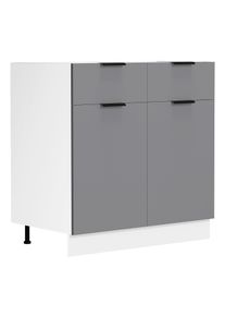 Unterschrank Vcm "K&uuml;chenschrank B80 cm Unterschrank Schublade Fasola", schwarz (wei&szlig;, anthrazit), B:60cm T:46cm, Obermaterial: 100% Holz Wood., Schr&auml;nke, Unterschrank