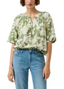 Klassische Bluse s.Oliver, Damen, Gr. 34, khaki aop, Web, Obermaterial: 84% Viskose, 16% Polyamid, bedruckt, relaxed fit normal, Rundhals, gerader Abschluss, Blusen Klassische Bluse, mit All-Over Print