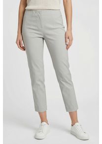 Stoffhose KjBRAND "Susie XS Ankle Bengaline", Damen, Gr. 50, N-Gr, silber (silberfarben, grau), Web, Obermaterial: 80% Viskose, 17% Polyamid, 3% Elasthan, skinny fit kn&ouml;chellang, Hosen Stoffhose, Sommerhose mit Schlupfbund